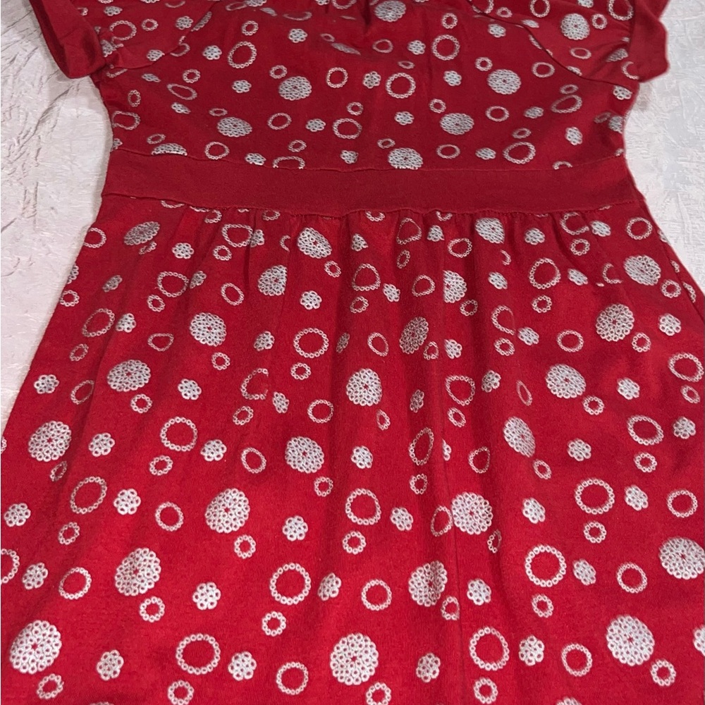 Basic Editions Red Circle Pattern Kids Dress